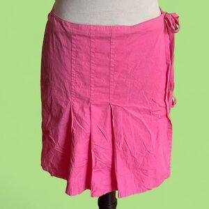 Vibrant Pink Wrap Mini Skirt